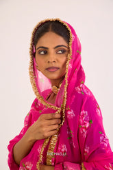 Raavi Magenta Chiffon Dupatta